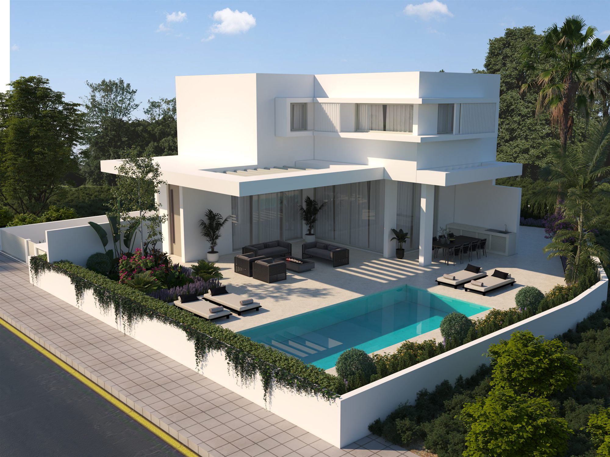 Private-pool villas near Limassol’s five-star coastline.